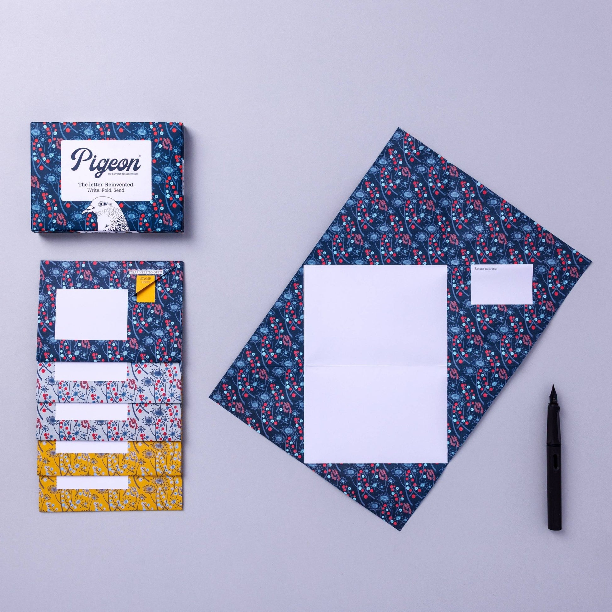 Hedgerow Pigeon, Folding Letter Set – Pack of 6 Letters - homesewn