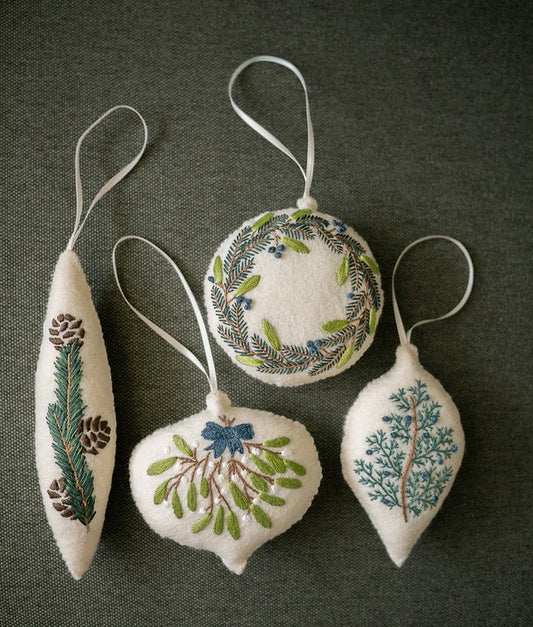 Heirloom Botanical Ornaments Embroidery Kit - homesewn
