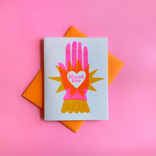 Helping Hand Risograph Thank You Card - homesewn