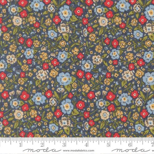 Henhouse Floral - Denim - The Henhouse - QUILTING COTTON fabric - homesewn