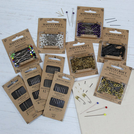 Heritage Pearl Head Pins Assorted colours - 10 cards of 80 - homesewn