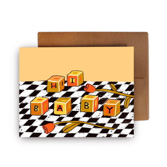 HI BABY Greeting Card - homesewn