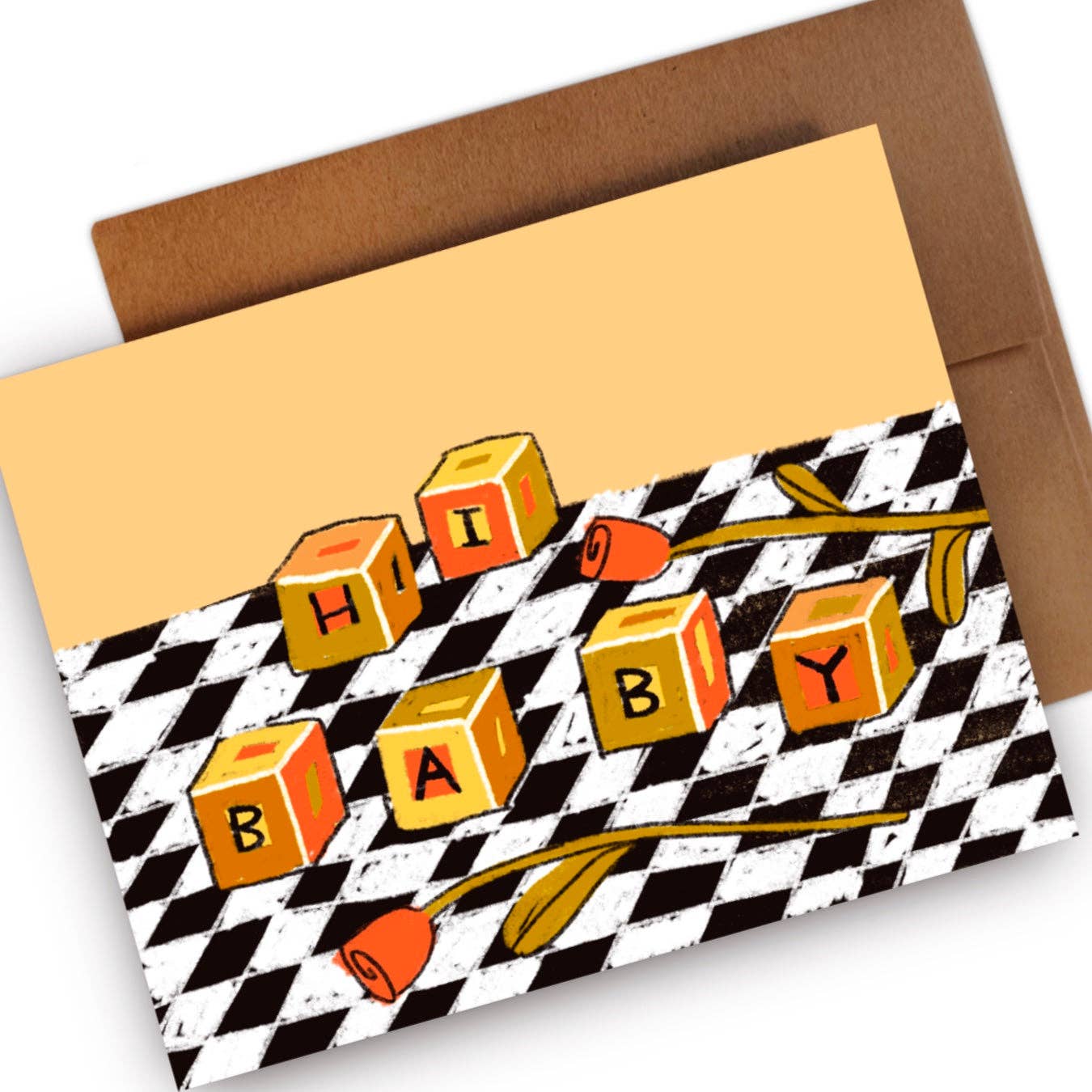 HI BABY Greeting Card - homesewn