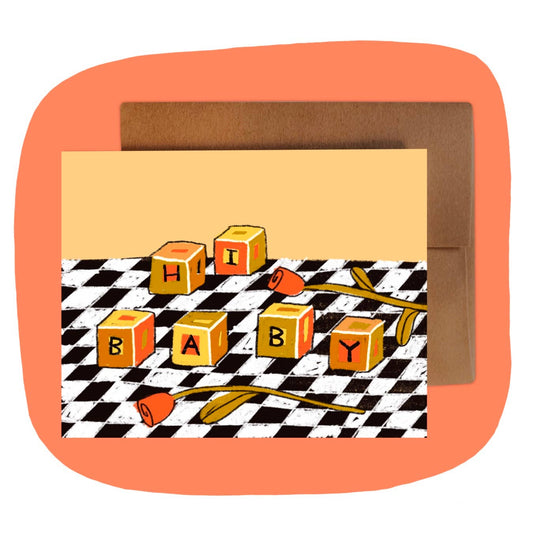 HI BABY Greeting Card - homesewn