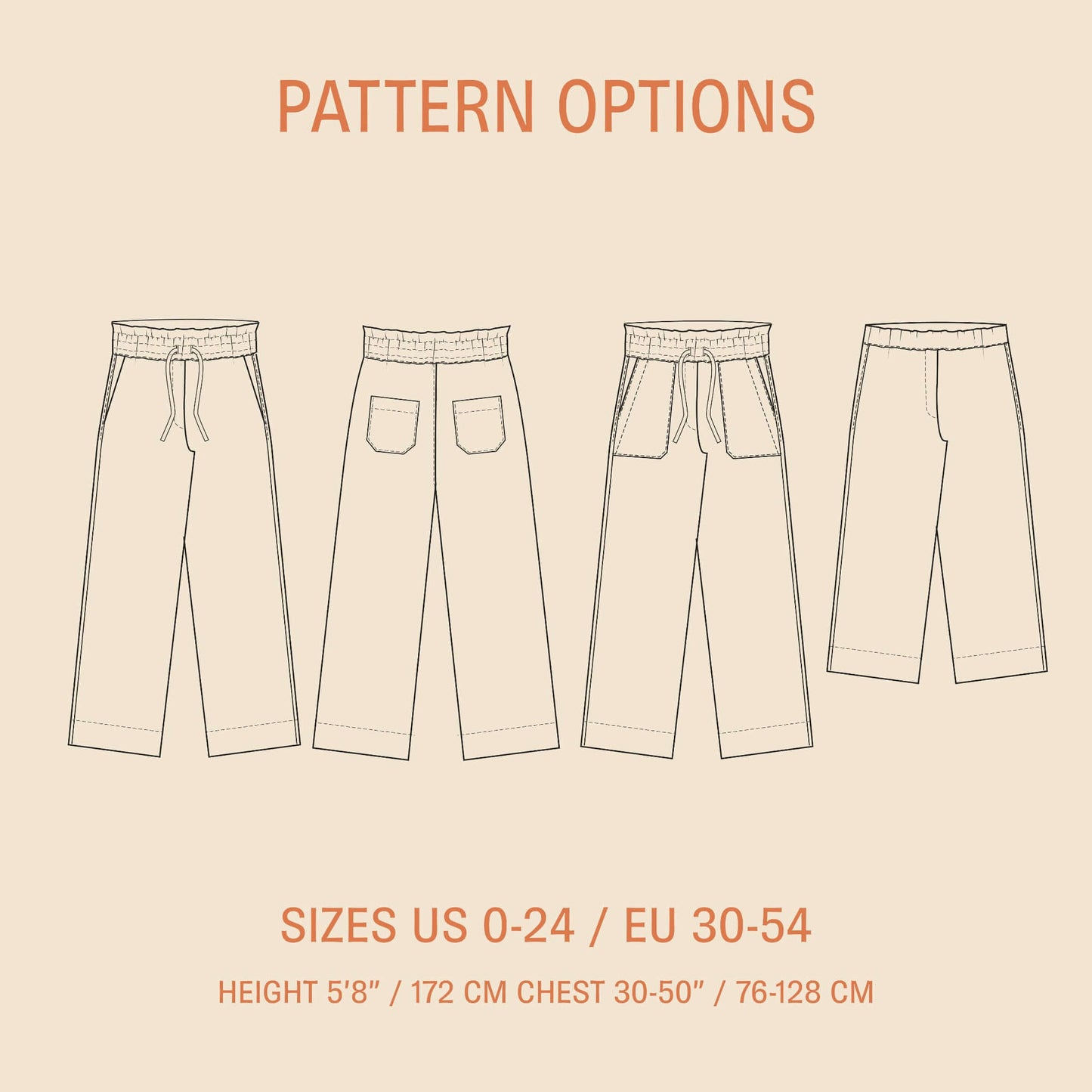 High Waist Pants Sewing Pattern PDF DOWNLOAD - homesewn