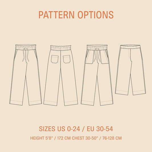High Waist Pants Sewing Pattern PDF DOWNLOAD - homesewn