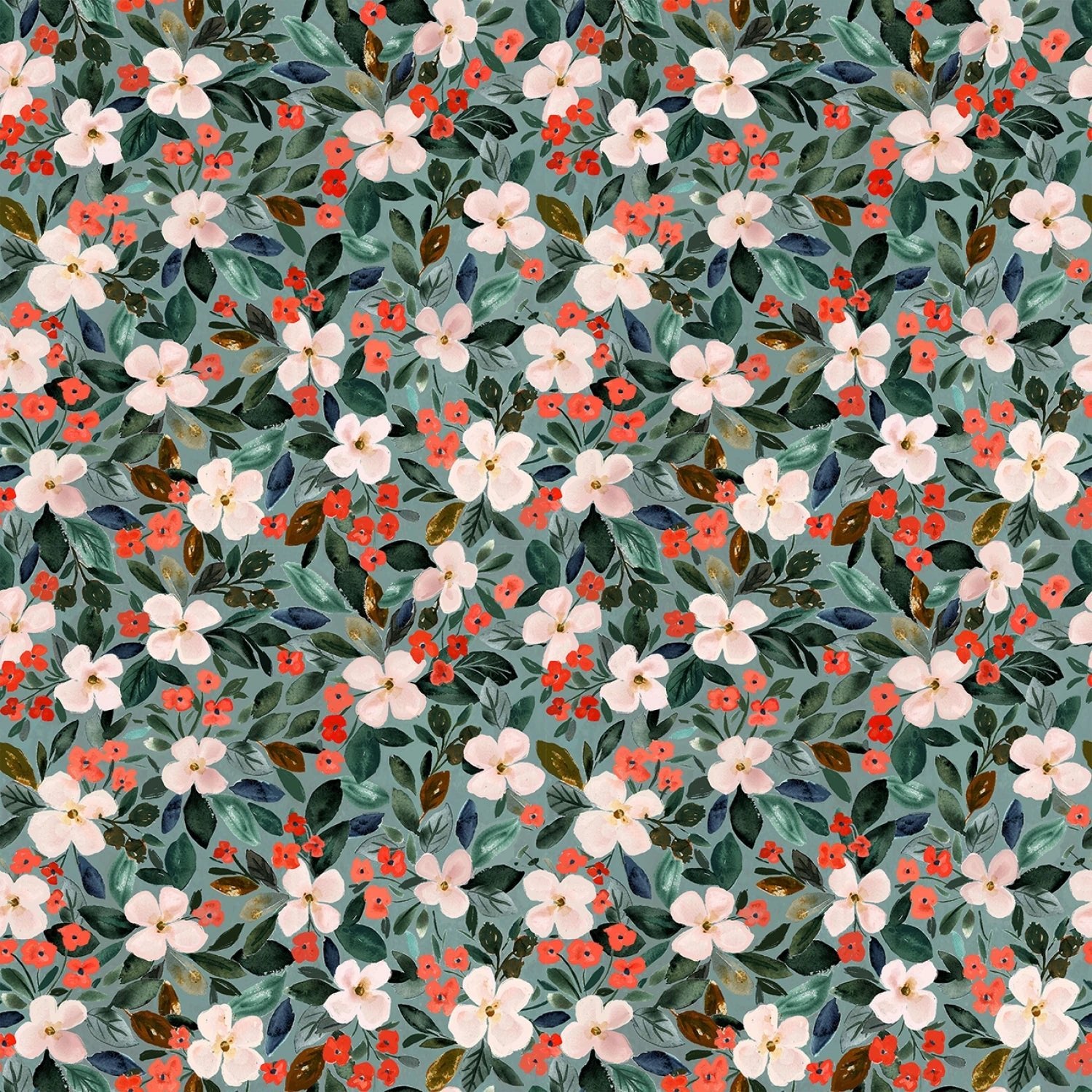 Holiday Blossoms Multi - Baby It's Cold Outside QUILTING COTTON - homesewn