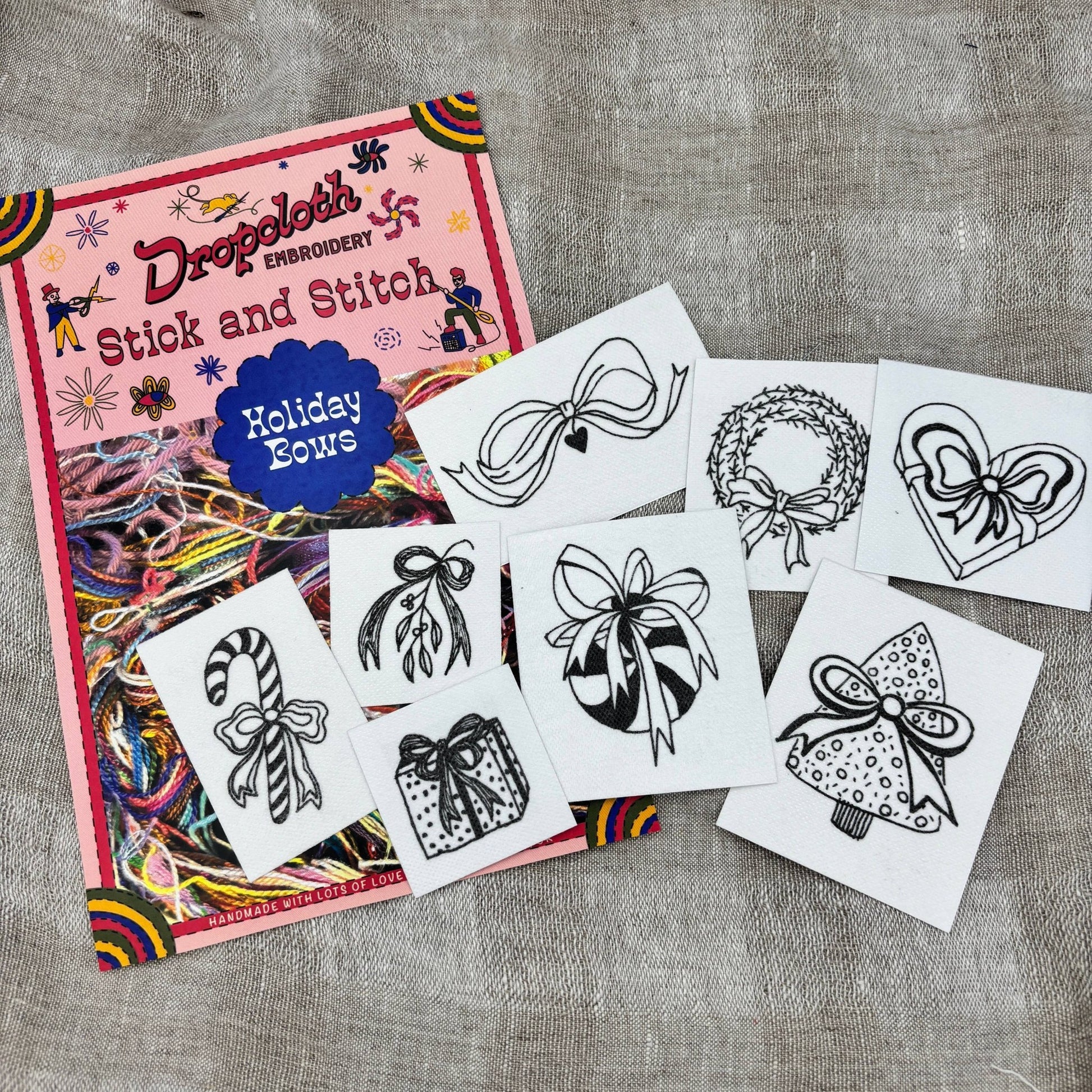 Holiday Bows Stick and Stitch Collection - homesewn