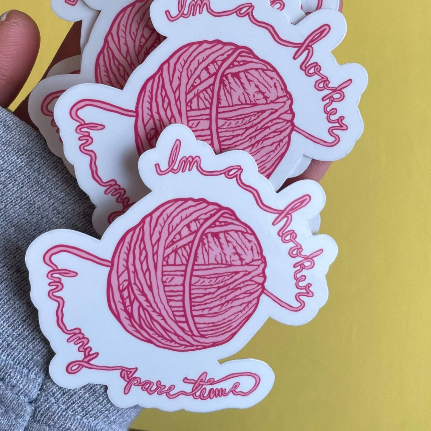 Hooker in My Spare Time Yarn Vinyl Sticker - homesewn