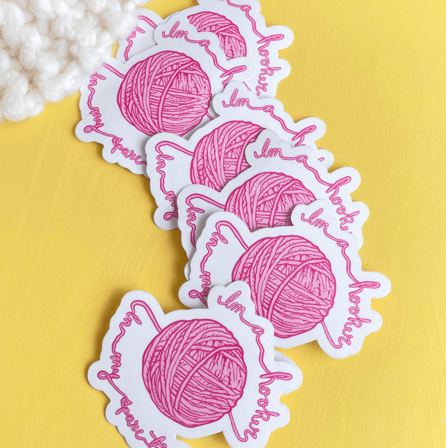 Hooker in My Spare Time Yarn Vinyl Sticker - homesewn