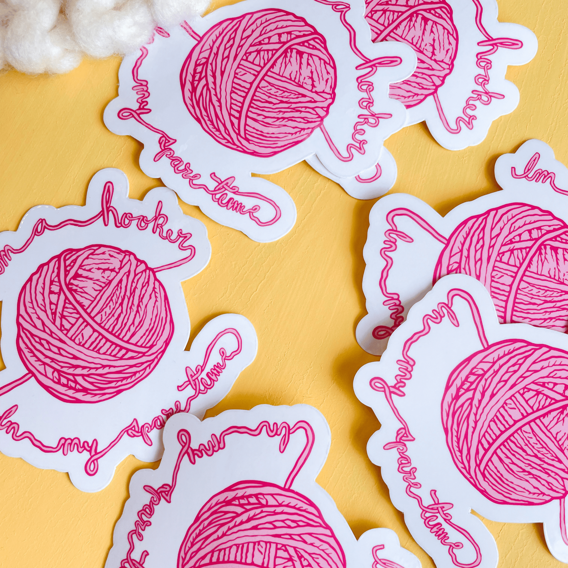 Hooker in My Spare Time Yarn Vinyl Sticker - homesewn