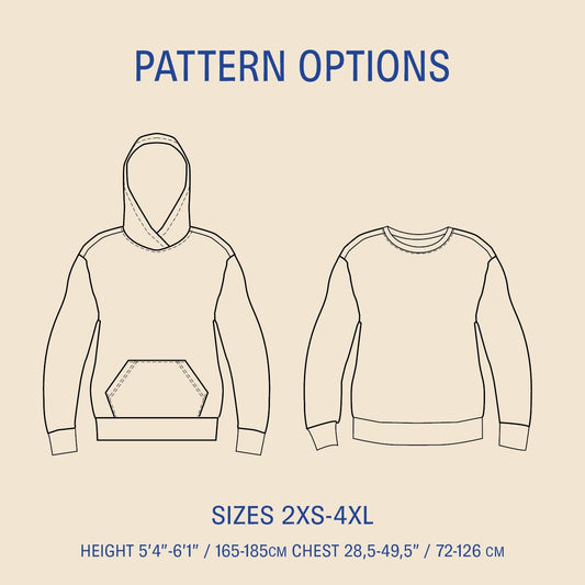 Hubert Hoodie sewing pattern PDF DOWNLOAD - homesewn