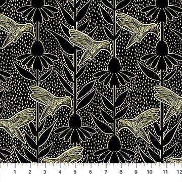 Humming - Black - Indelible Ink - QUILTING COTTON/POPLIN - homesewn