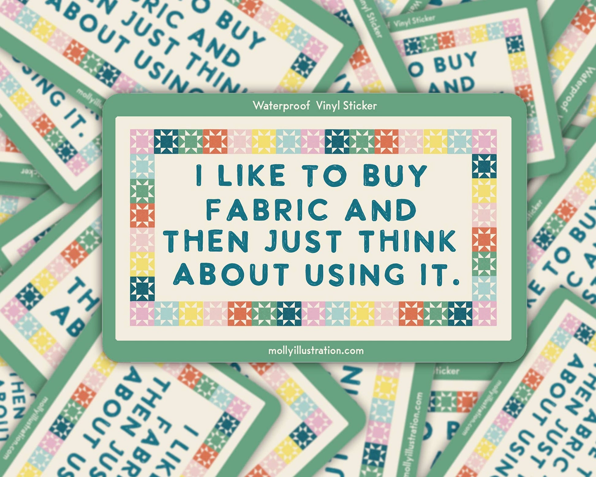 I Like to Buy Fabric Waterproof Vinyl Sticker - homesewn