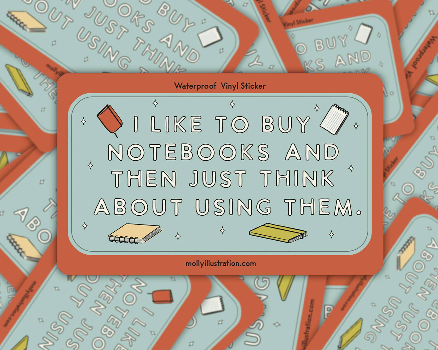 I Like to Buy Notebooks Waterproof Vinyl Sticker - homesewn