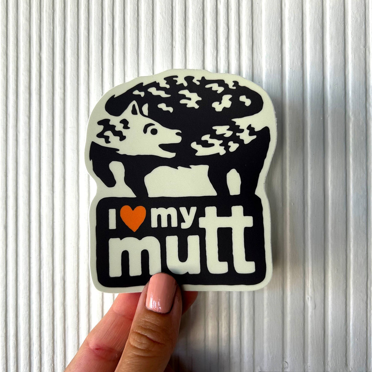 I Love My Mutt - Dog Adoption - Bumper Sticker / Vinyl Decal - homesewn