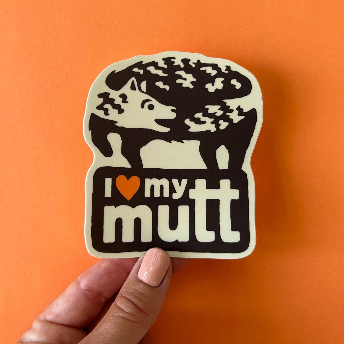 I Love My Mutt - Dog Adoption - Bumper Sticker / Vinyl Decal - homesewn