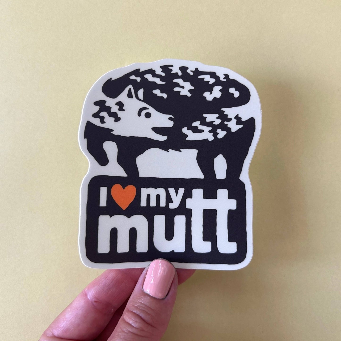 I Love My Mutt - Dog Adoption - Bumper Sticker / Vinyl Decal - homesewn