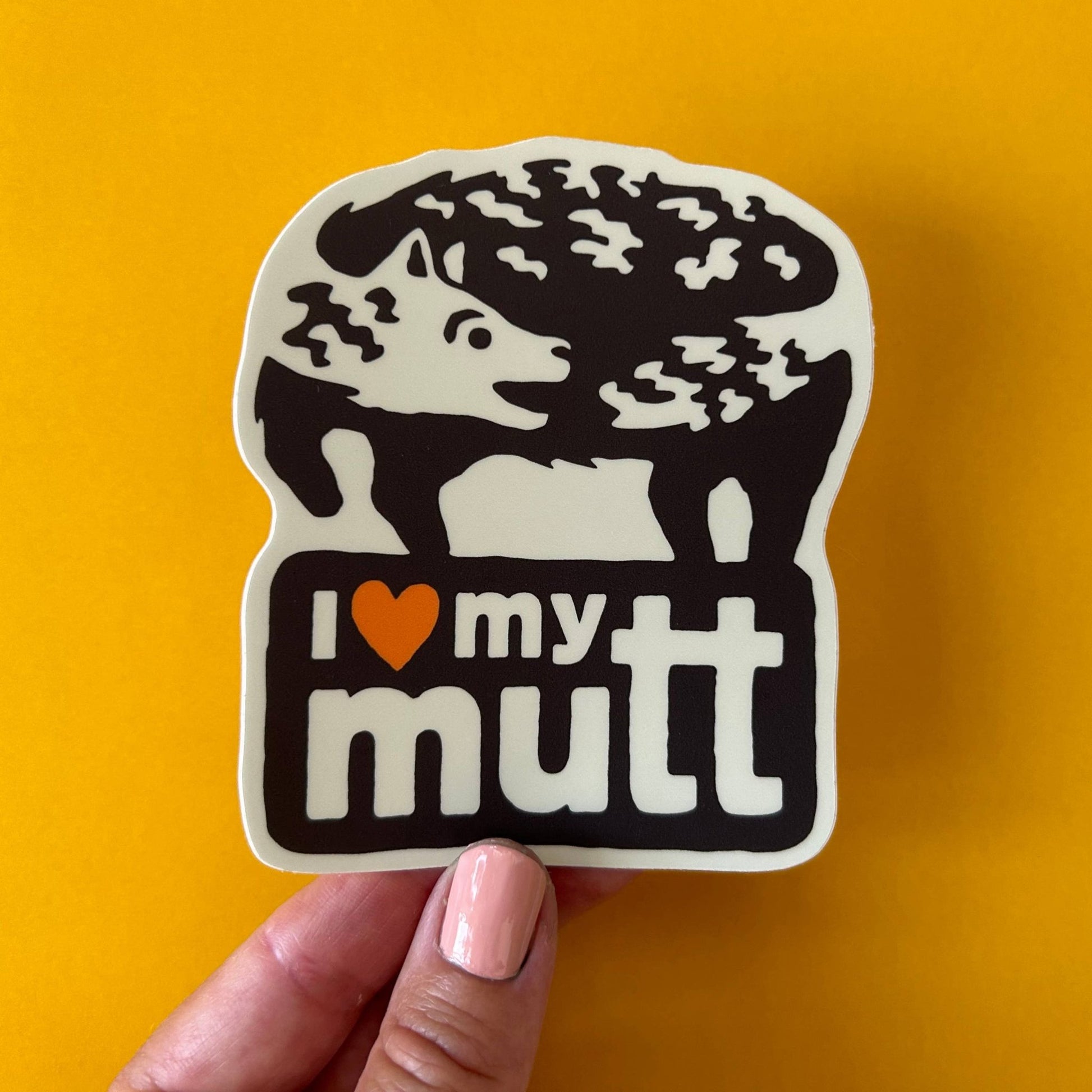I Love My Mutt - Dog Adoption - Bumper Sticker / Vinyl Decal - homesewn