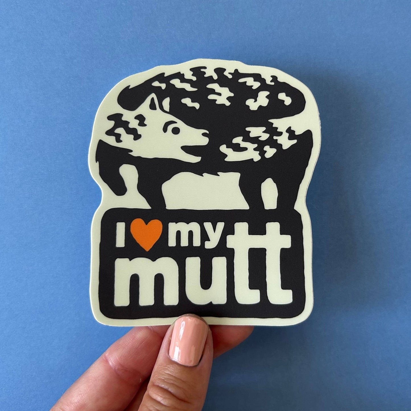I Love My Mutt - Dog Adoption - Bumper Sticker / Vinyl Decal - homesewn