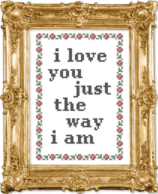 I Love You Just the Way I Am Deluxe Cross Stitch Kit - homesewn