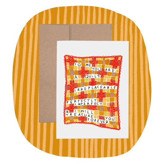 I WILL TREASURE YOU FOREVER QUILT Greeting Card - homesewn