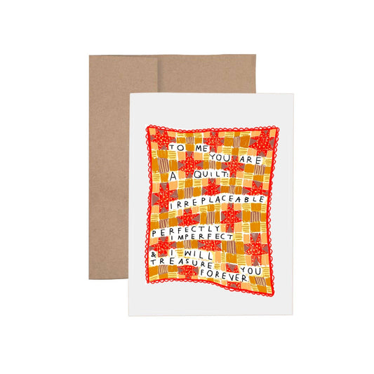 I WILL TREASURE YOU FOREVER QUILT Greeting Card - homesewn