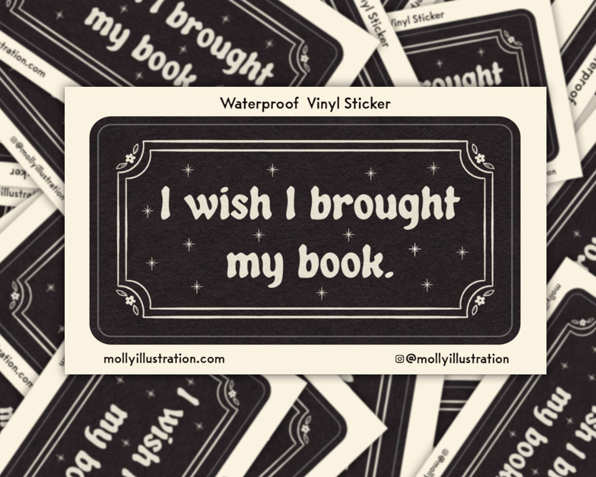 I Wish I Brought my Book Waterproof Vinyl Sticker - homesewn