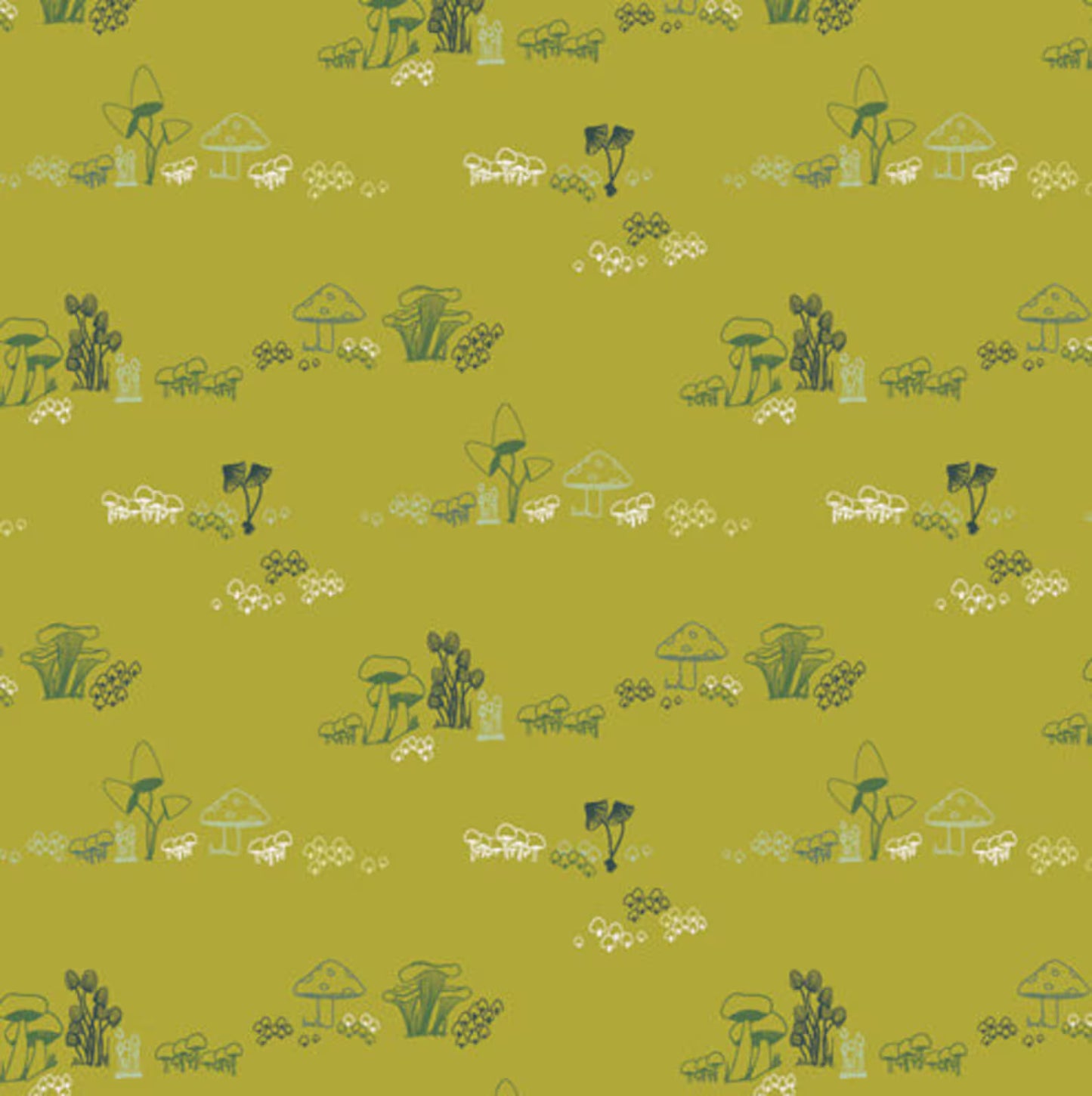 Gnomes Mushroom Homes - QUILTING COTTON/POPLIN