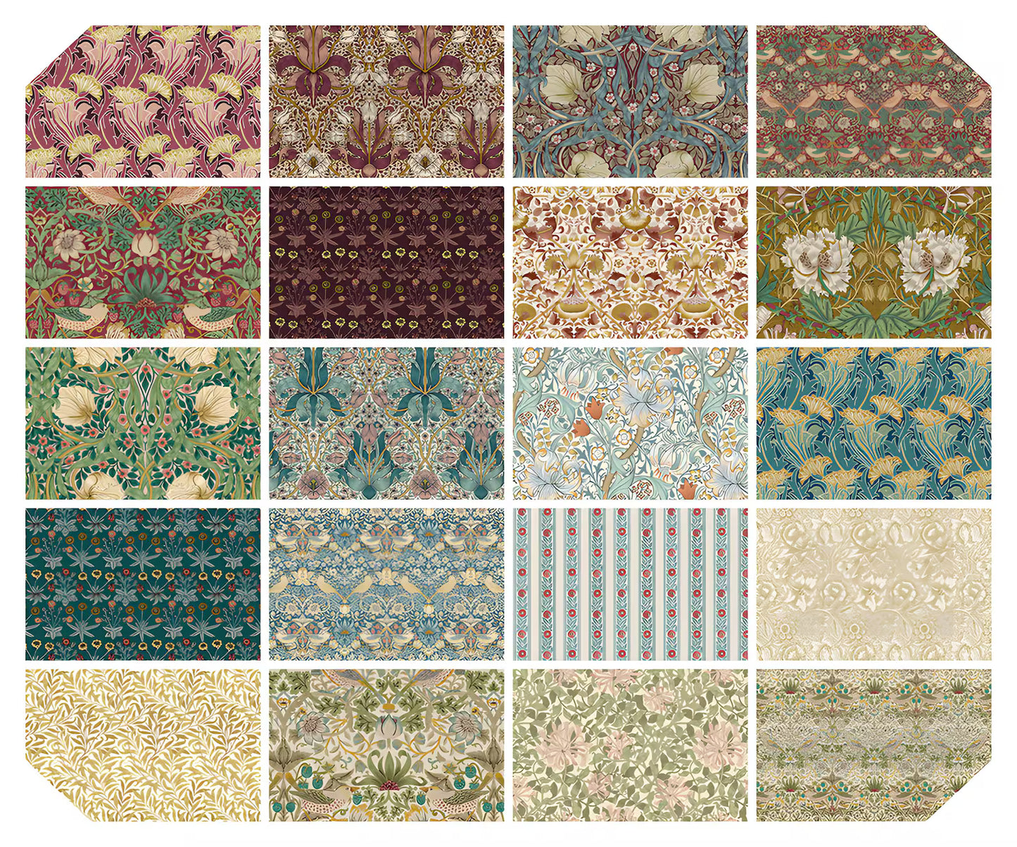 William Morris - Lodden - Jelly Roll Precuts - 2.5" strips (40 pcs)