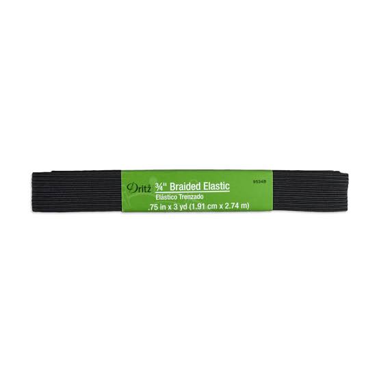 Braided Elastic - 3/4in Black (3 yd)