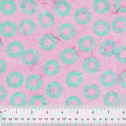 Iris Beauty Ð Petal Wheels Ð Blush Batik Cotton Fabric (3633Q - X) - homesewn