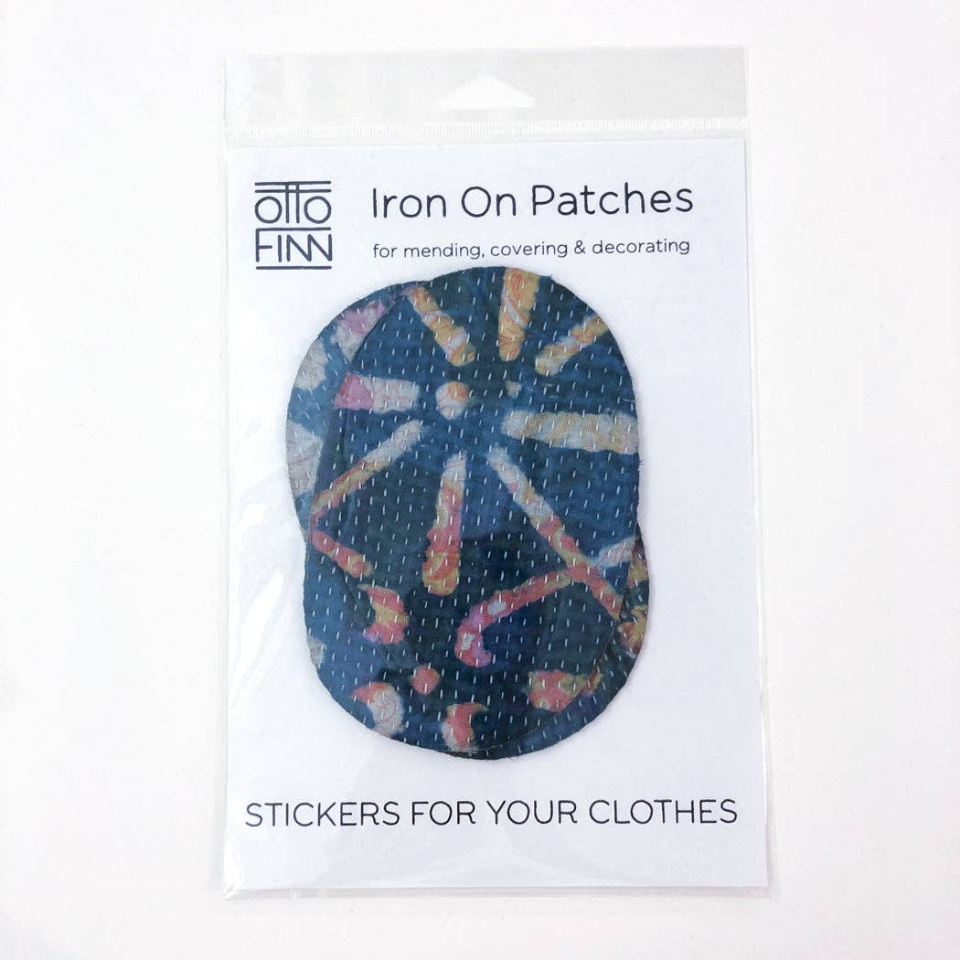 Iron - on Kantha Elbow Patches (Pack of 2) - homesewn