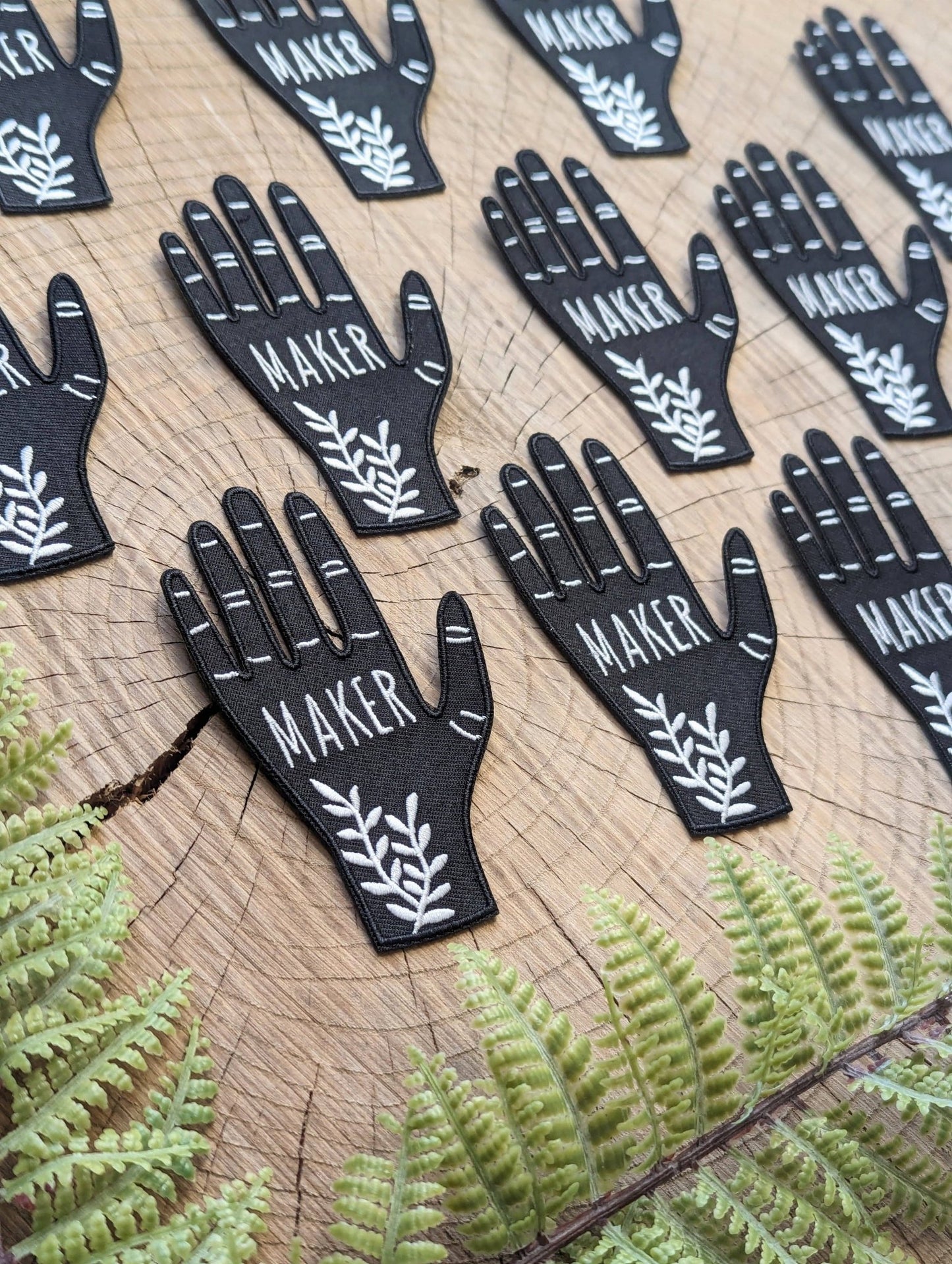 Iron - on patch | hand maker - black & white 2.5" x 3.9" - homesewn