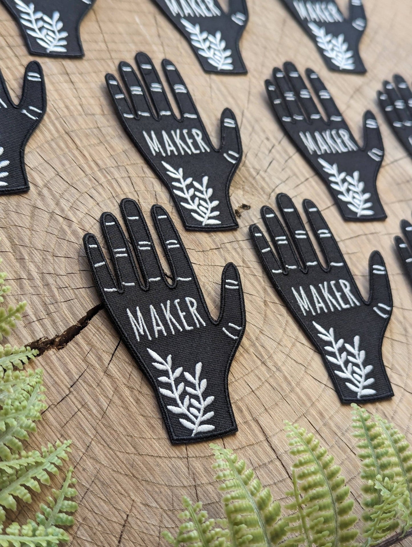 Iron - on patch | hand maker - black & white 2.5" x 3.9" - homesewn