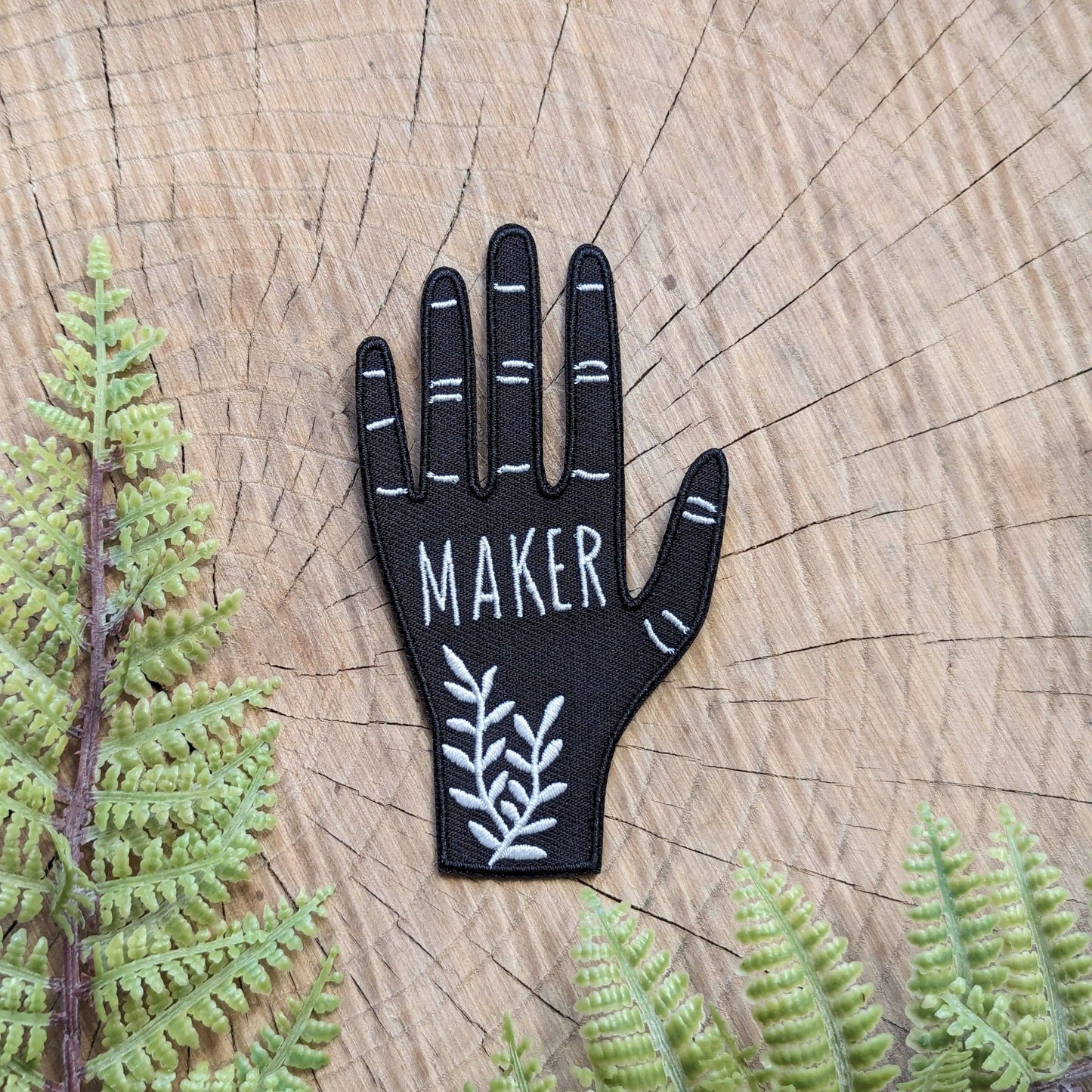 Iron - on patch | hand maker - black & white 2.5" x 3.9" - homesewn