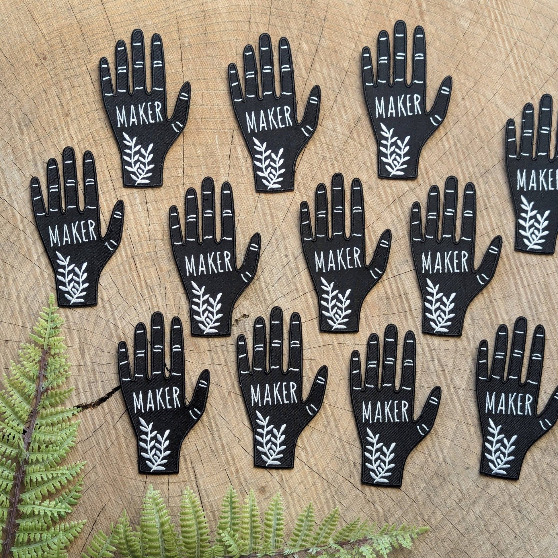 Iron - on patch | hand maker - black & white 2.5" x 3.9" - homesewn