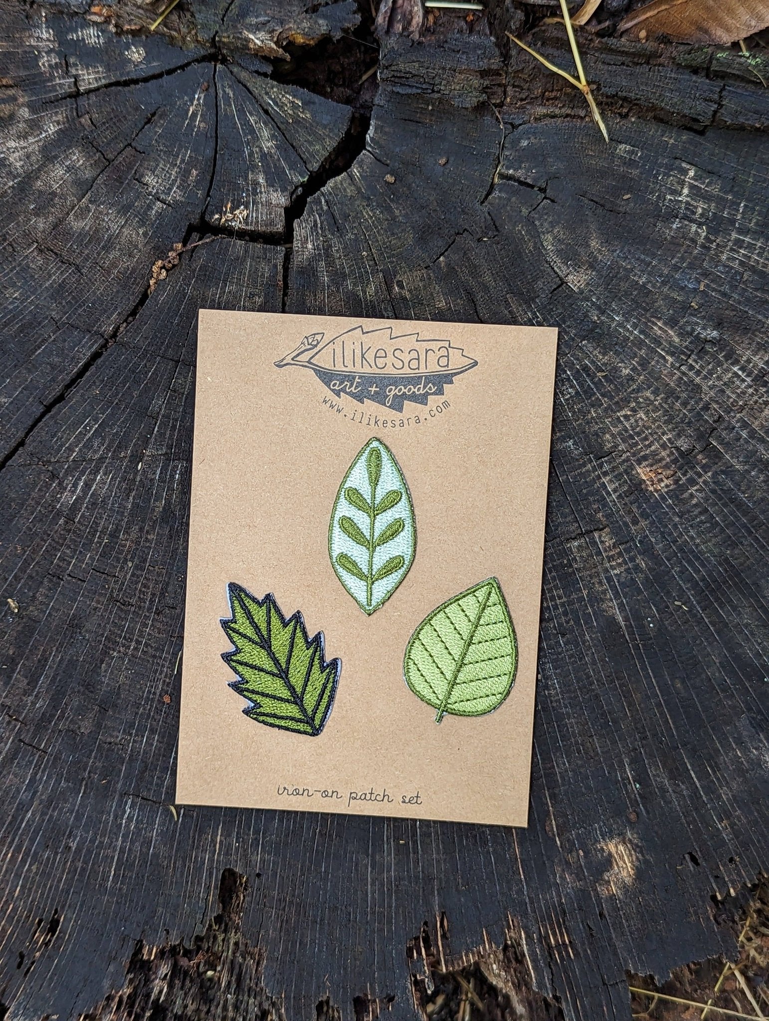 Iron - on patch | leaf 3 pack - green - homesewn