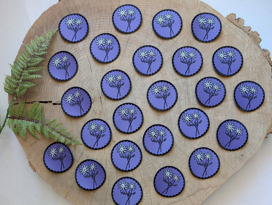Iron - on patch | purple daisy flower - 2.75" round - homesewn
