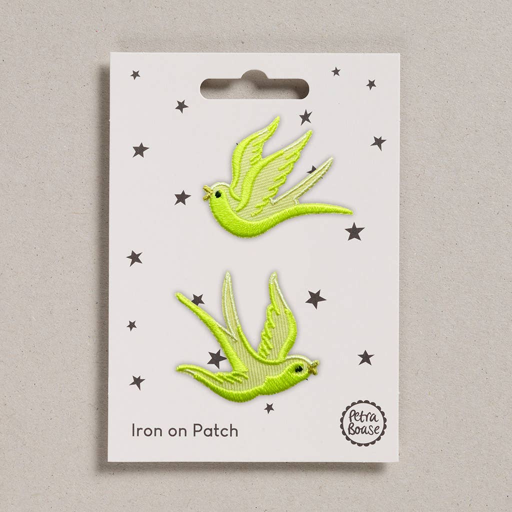 Iron on Patch - Yellow Swallows - homesewn