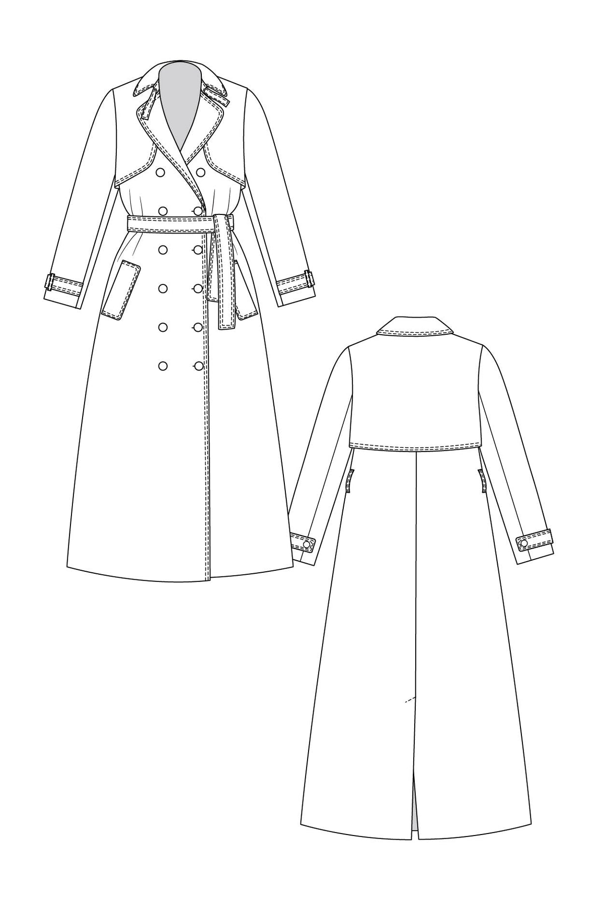 ISLA trench coat - PDF PATTERN - homesewn