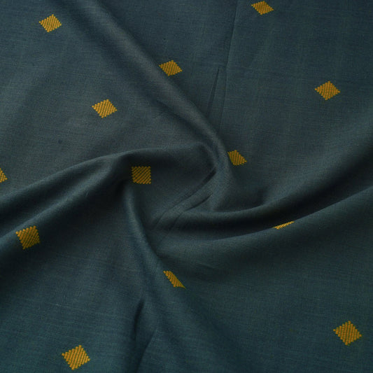 Jacquard Woven Prewashed Cotton Fabric - Peacock Green - homesewn