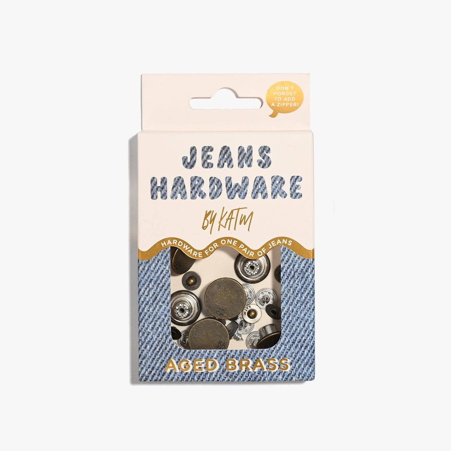 Jeans Hardware Kit | Aged Brass - homesewn