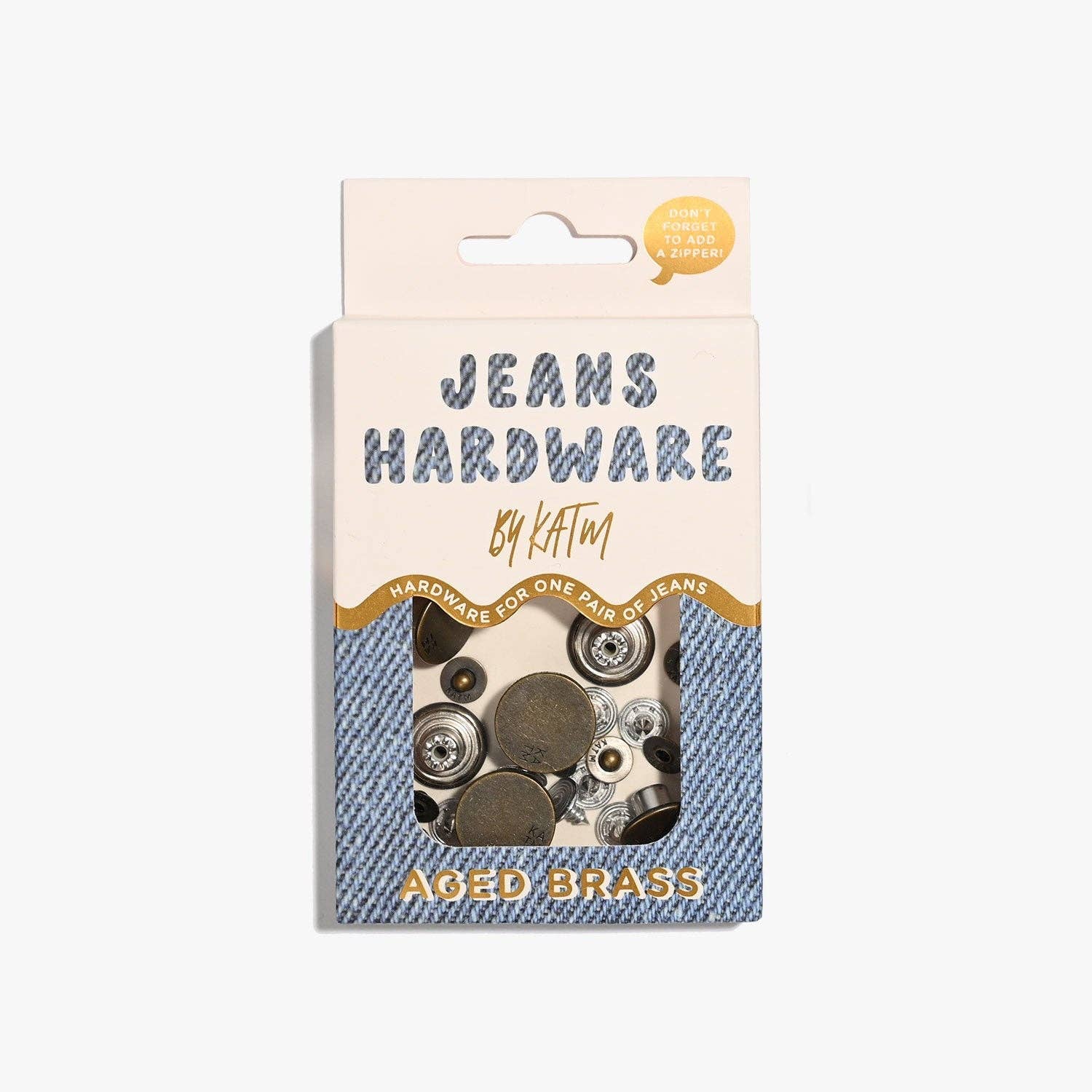 Jeans Hardware Kit | Aged Brass - homesewn