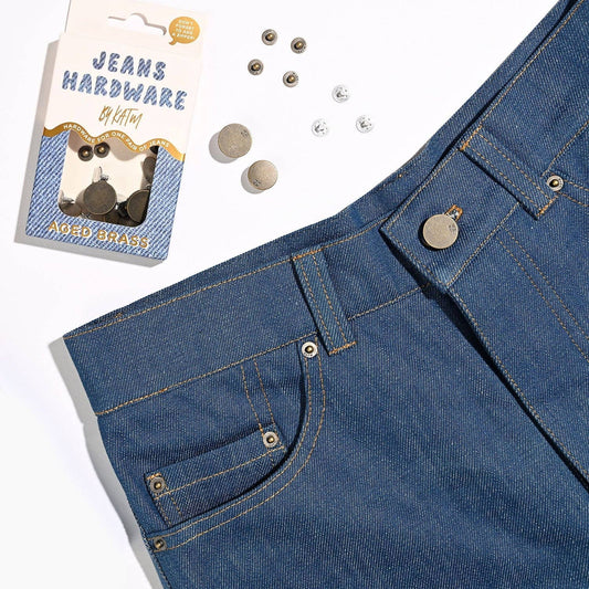 Jeans Hardware Kit | Aged Brass - homesewn