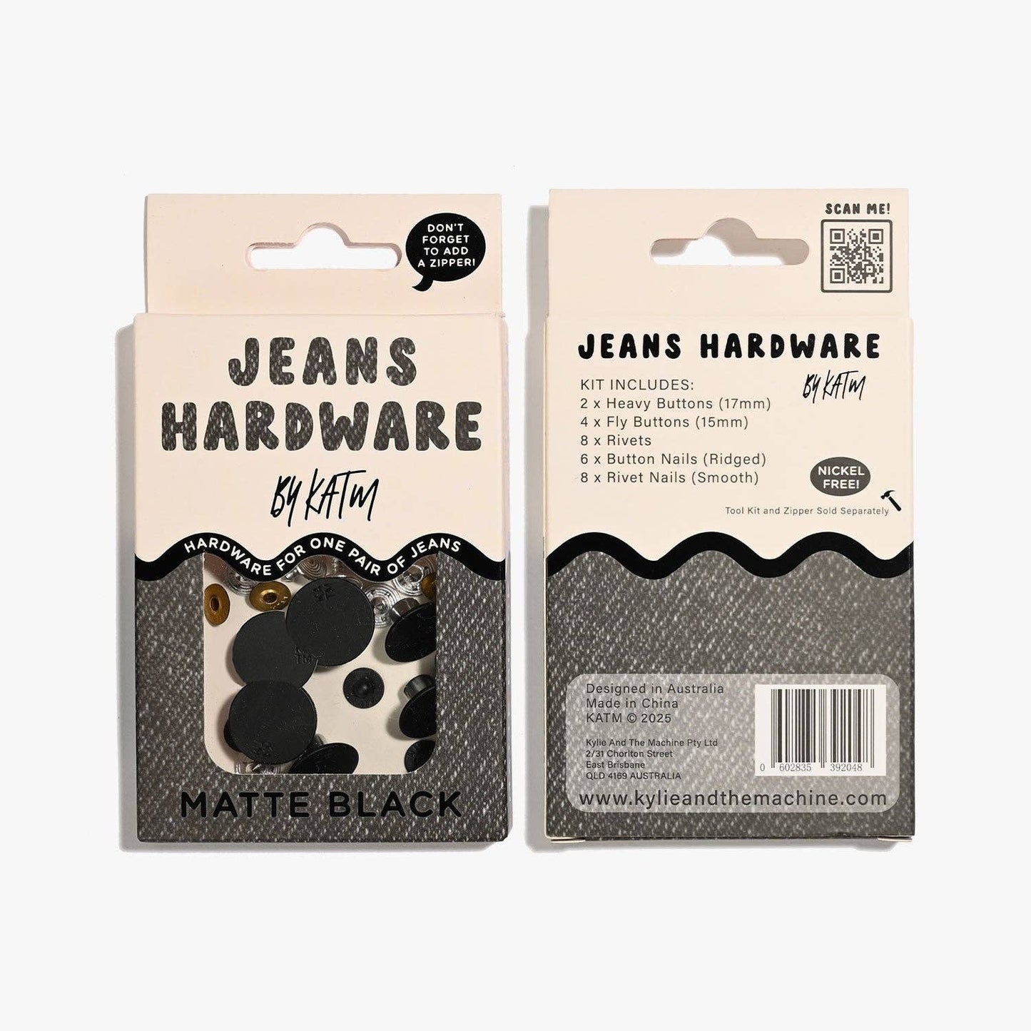 Jeans Hardware Kit | Matte Black - homesewn