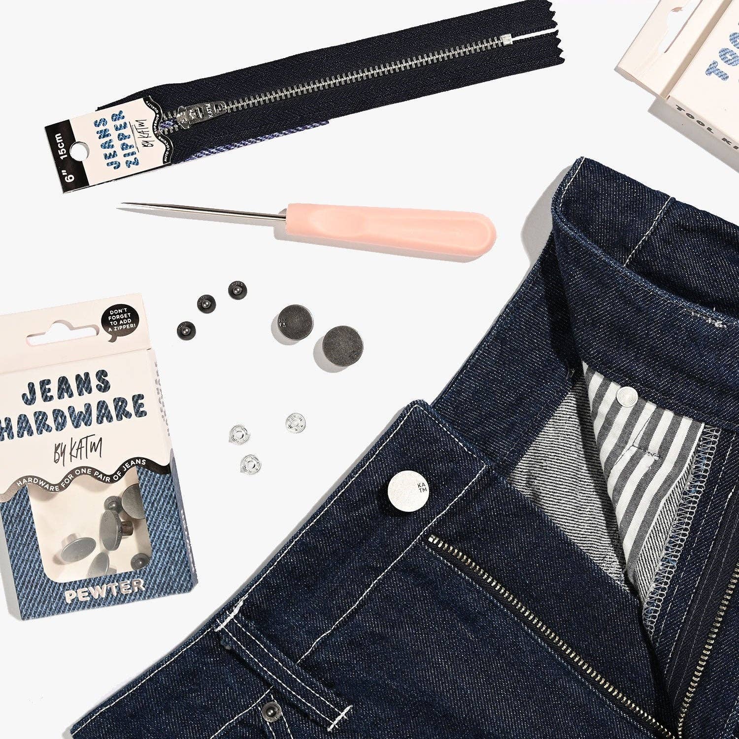 Jeans Hardware Kit | Pewter - homesewn