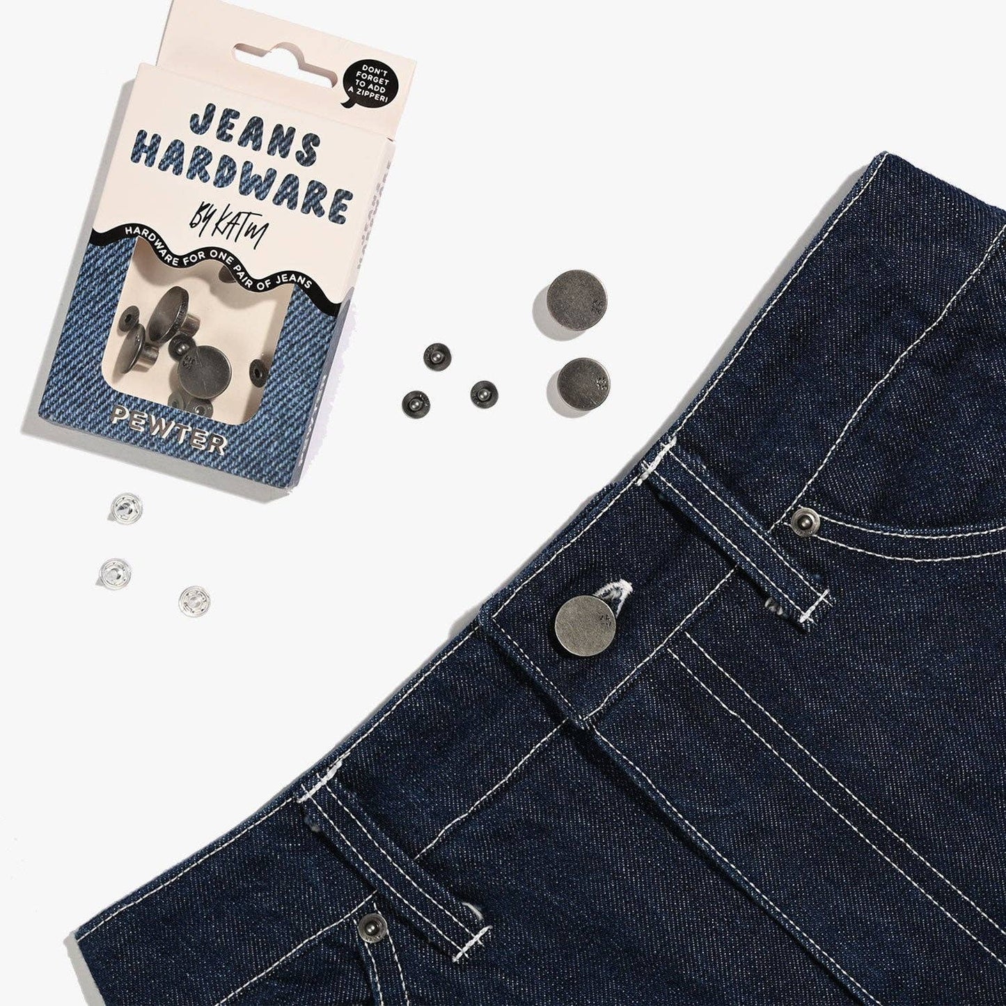 Jeans Hardware Kit | Pewter - homesewn