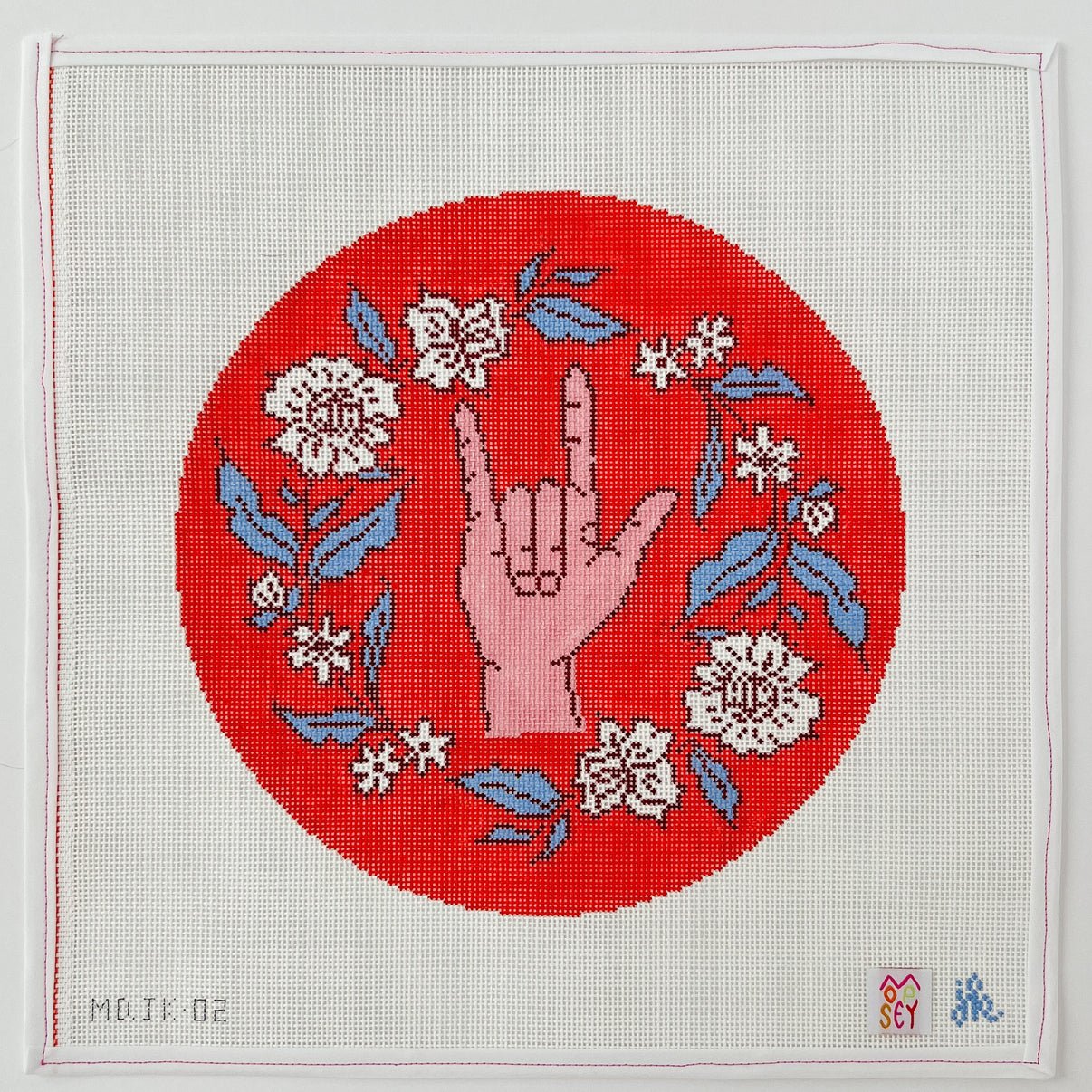 Jenny Koland: I Love You Needlepoint Mesh 13ct - homesewn