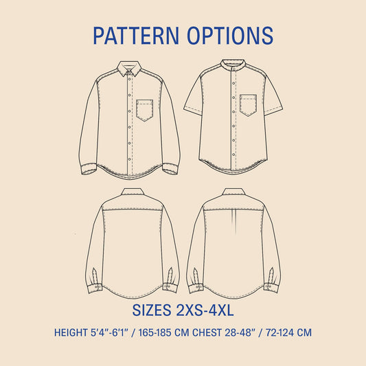 Jensen Shirt sewing pattern PDF DOWNLOAD - homesewn